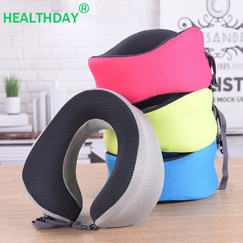 

U-shaped Travel Neck Pillow Ergonomic Design Slow Rebound Memory Foam Filling Release Neck Pressure Protection The Cervical