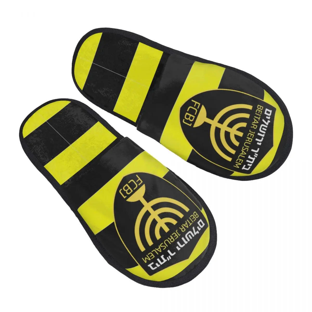 

Beitar Jerusalem FC Furry slippers Israel Football Club Fuzzy Plush Lining Winter Warm Shoes Slipper Indoor for Womens Mens Girl