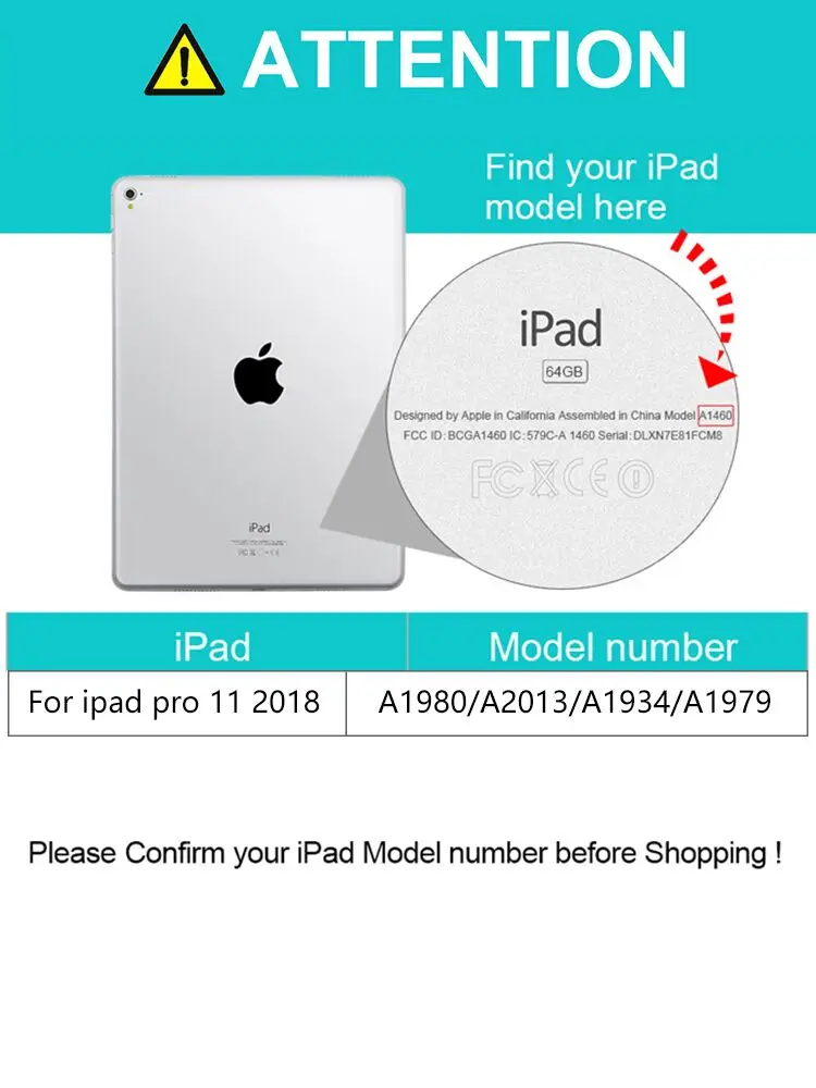 Чехол из искусственной кожи для, выпущенный IPad Pro 11 '', планшет a1989, съемный чехол с Bluetooth клавиатурой, чехол с функцией автоматического пробуждения/сна
