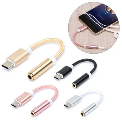 2 шт. Тип USB C до 3 5 мм наушники кабель мужской с разъемом подачи внешнего сигнала AUX