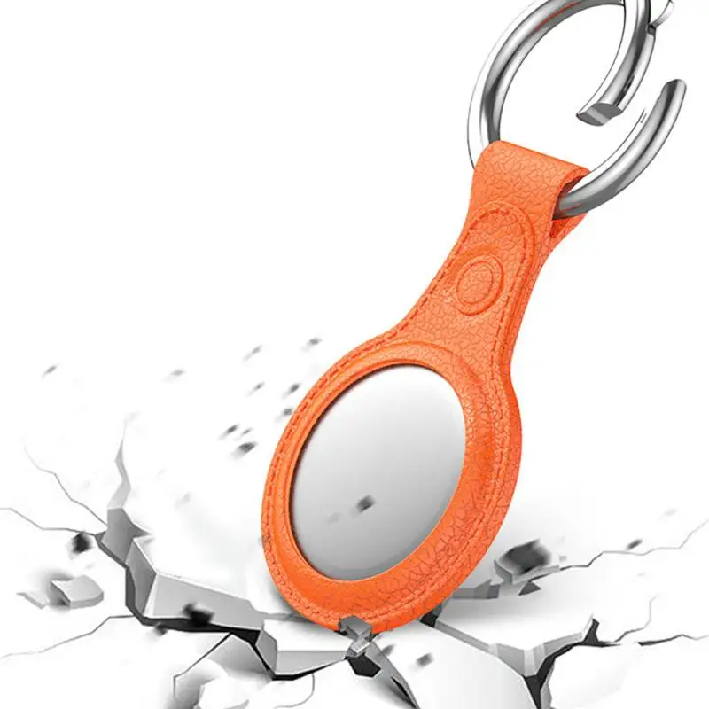 for iphone anti lost bluetooth tracker locator hangable soft leather cover for apple airtags protective tpu case with keychain free global shipping