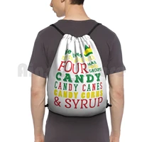candy candy canes candy corn syrup backpack drawstring bags gym bag waterproof elf elf the movie elf movie buddy