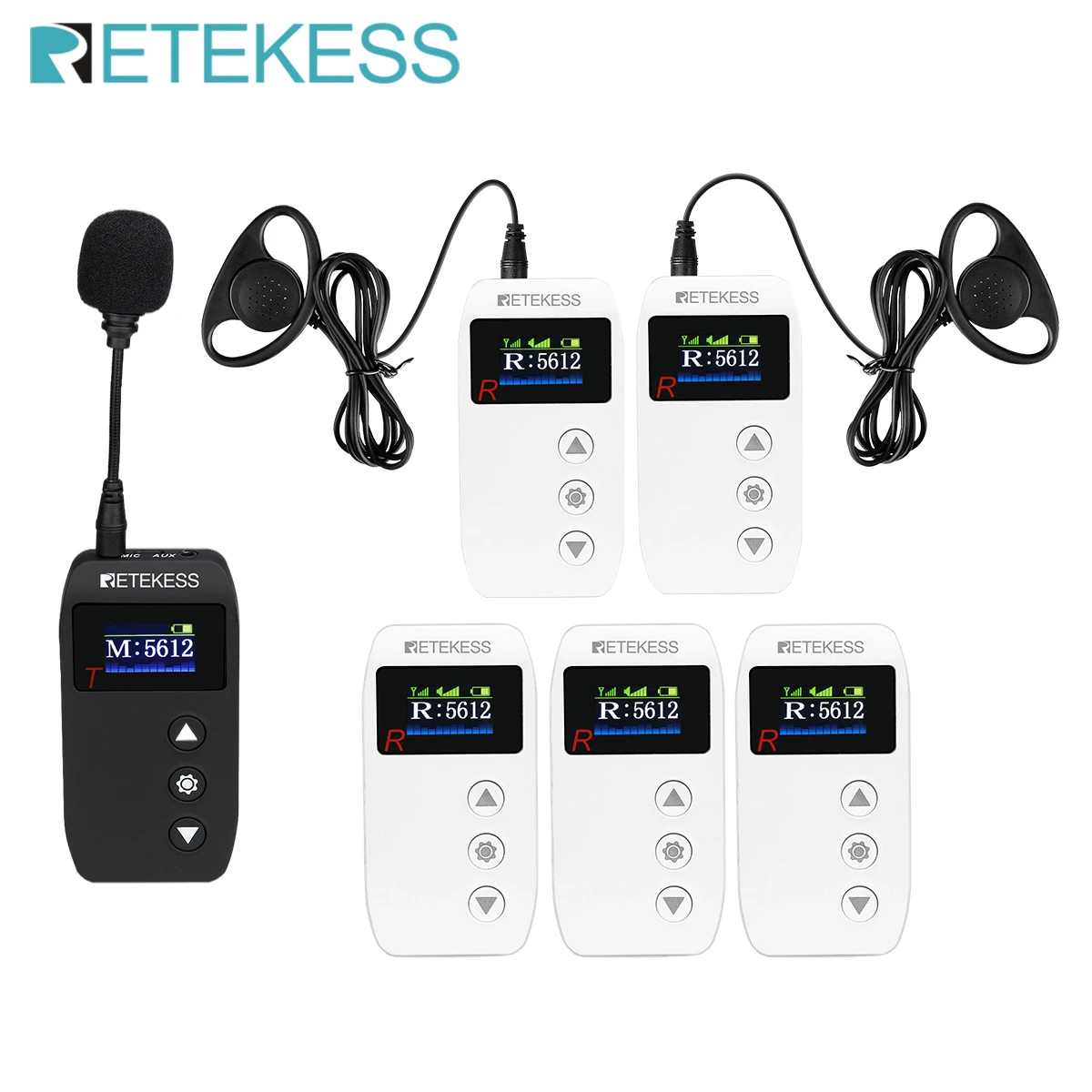 

Retekess TT110 2.4GHz Wireless Tour Guide System AUX MIC Dual Input Magnetic Charging For Excursion Translation Museum Training