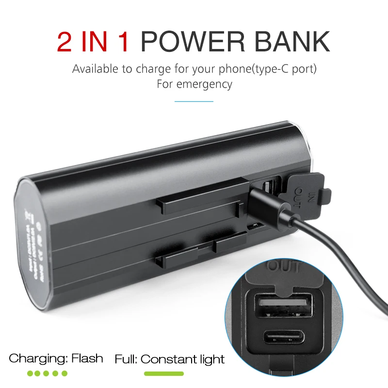 Светильник передний и задний фонарь зарядка через USB крепление на голову