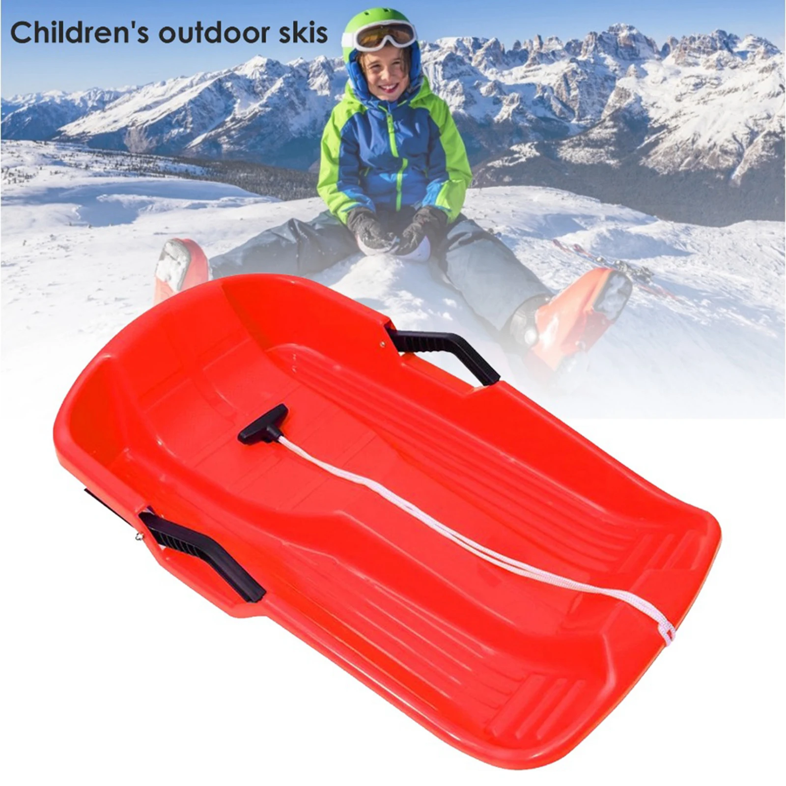 

Durable Snow Sled Child Adults Winter Fun Toy Downhill Sled Toboggan Sledge Luge Grass Sand Sledding Boat Board Slider for Kids