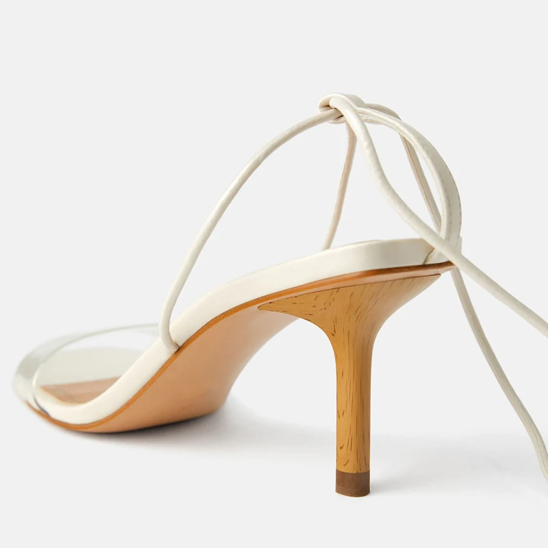 2021 женские босоножки на каждый день ПВХ Прозрачные высокие каблуки туфли Ремешок