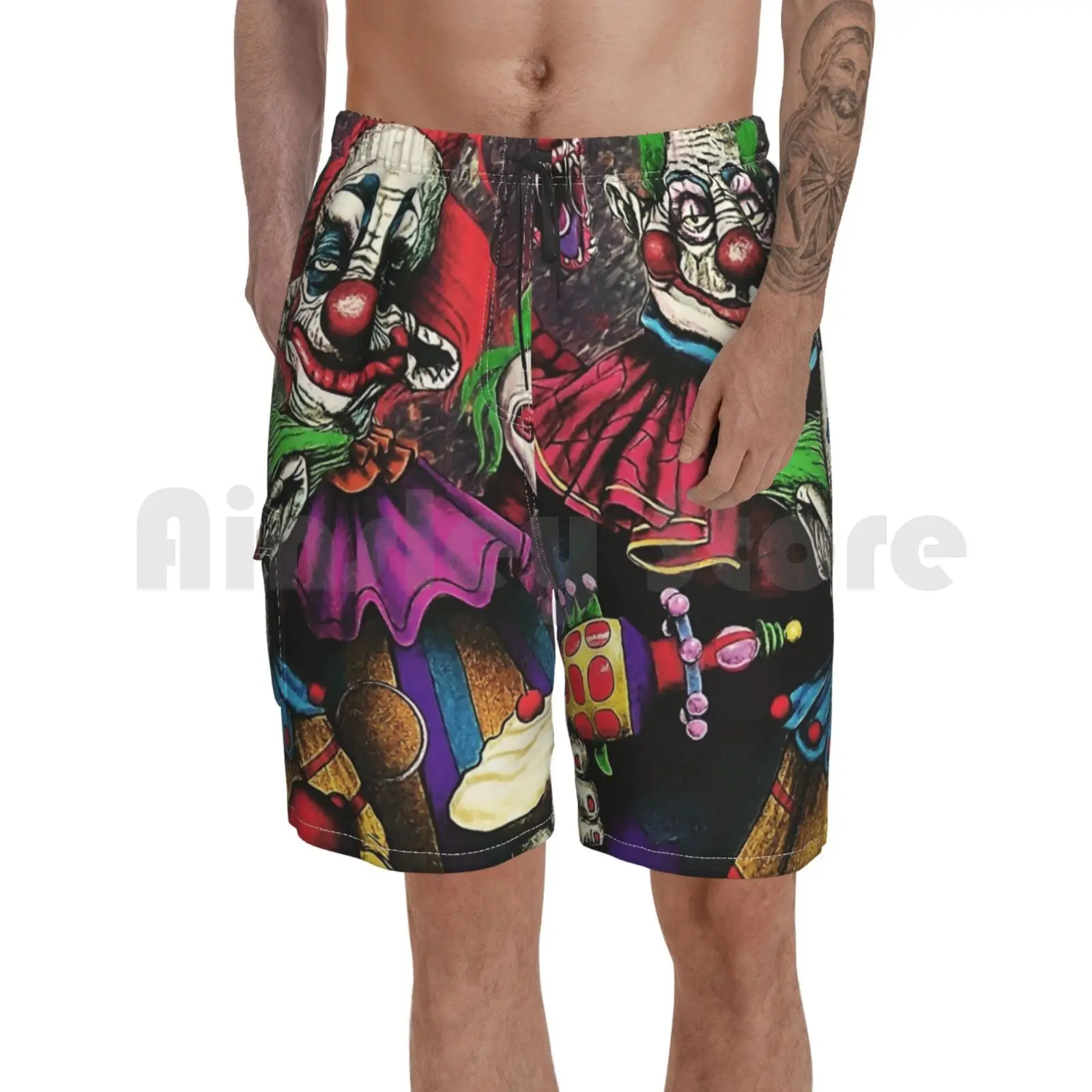 

Killer Klowns From Outer Space Beach Shorts Men Beach Pants Swimwear Killer Klowns From Outer Space Horror Comedy