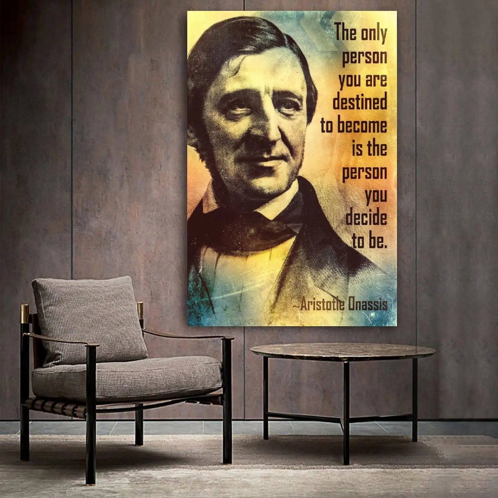 

Ralph Waldo Emerson Quote The Only Person Poster Poster Decorative Painting Canvas Wall Art Living Room Posters Bedroom Painting