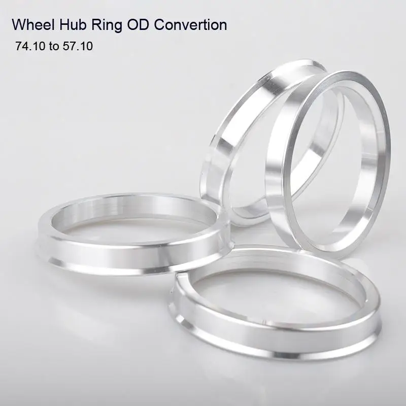 

Aluminum Hub Ring 4 Pcs Center Rings Aluminum Alloy Centric Hub Ring OD 74.1MM to ID 57.1MM