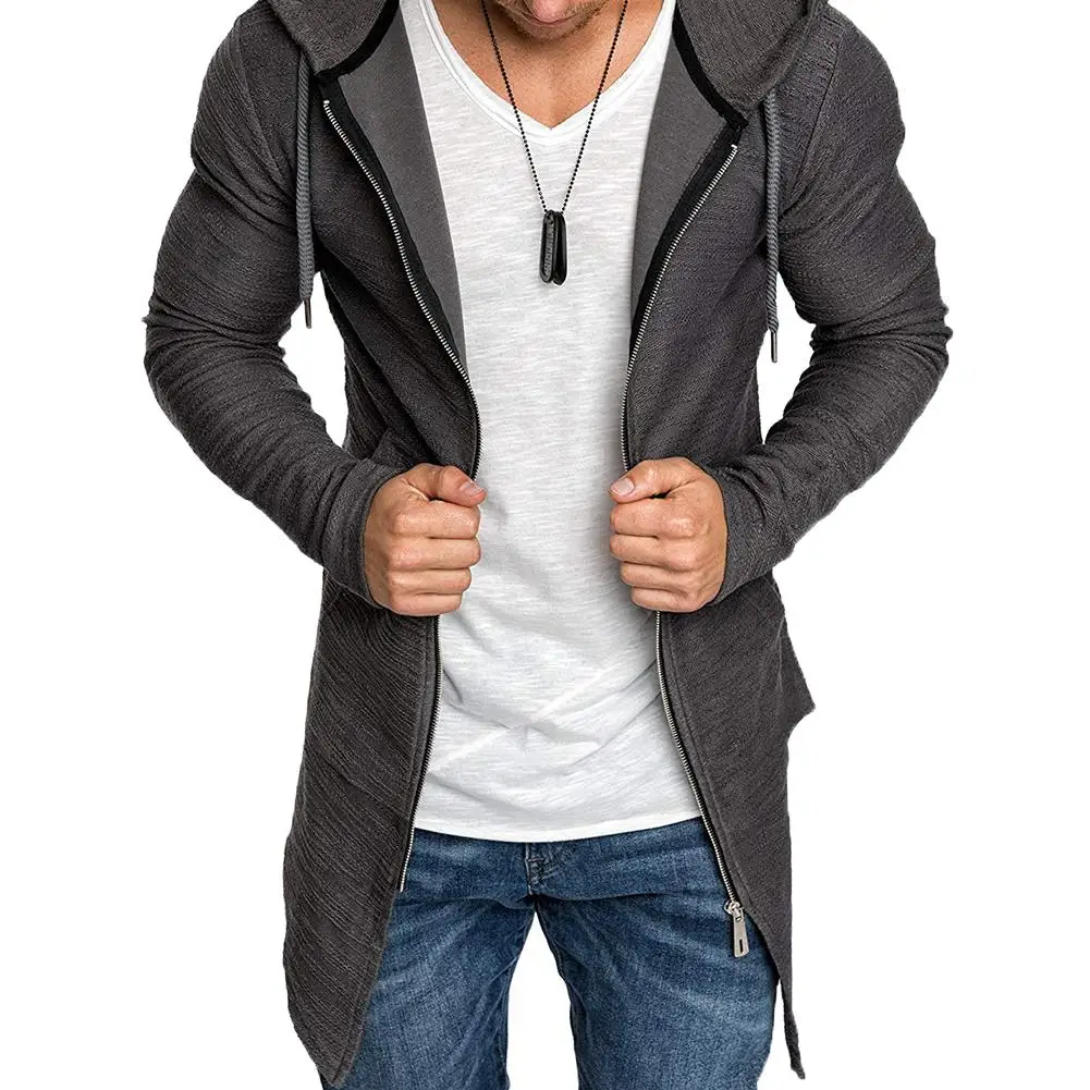 

Men Fashion Long Sleeve Pullover Hoodies Zipper Sweatshirt Male Tracksuit Autumn Winter Coat With pockets худи For Daily Life