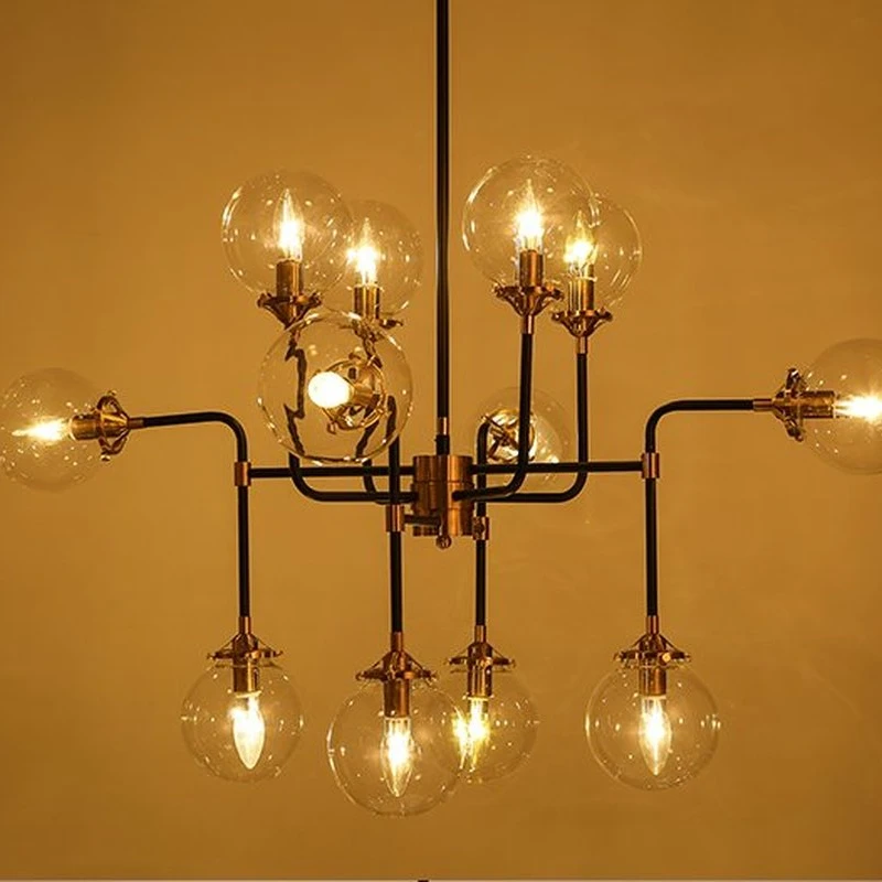 Современный оттенок Стекло люстра светильник E14 лампы светодиодный подвесной