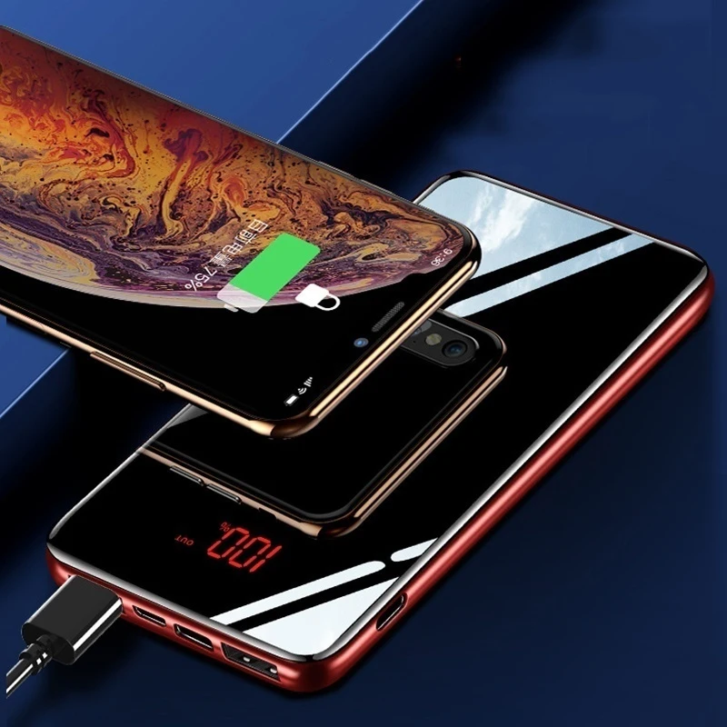 30000 мАч Внешний аккумулятор повербанк 2 USB LED портативный мобильный телефон