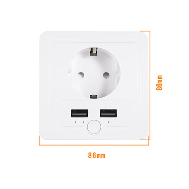 Настенная умная розетка FrankEver 16A EU Wifi Розетка с двойным USB работает Google Home Alexa IFTTT Tuya