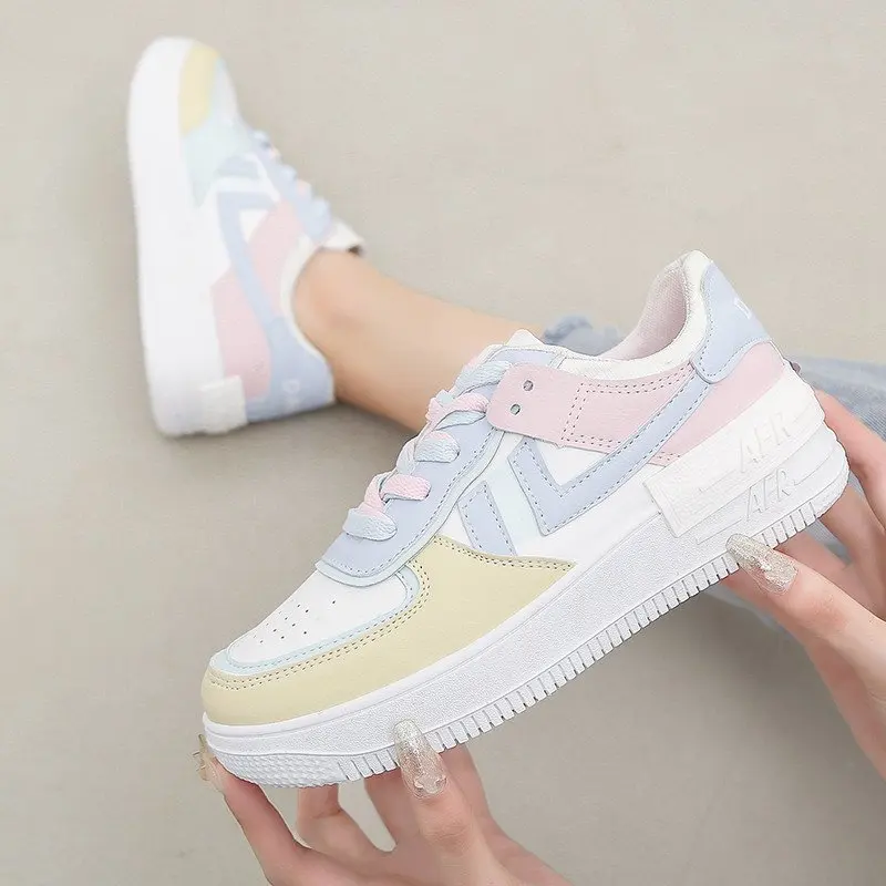 

Женские кроссовки на платформе, Белые Повседневные кроссовки для тенниса, весна 2021