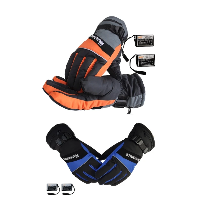 

Перчатки с электрическим подогревом, лыжные перчатки, зимние ветрозащитные теплые перчатки с сенсорным экраном и перезаряжаемой батареей ...