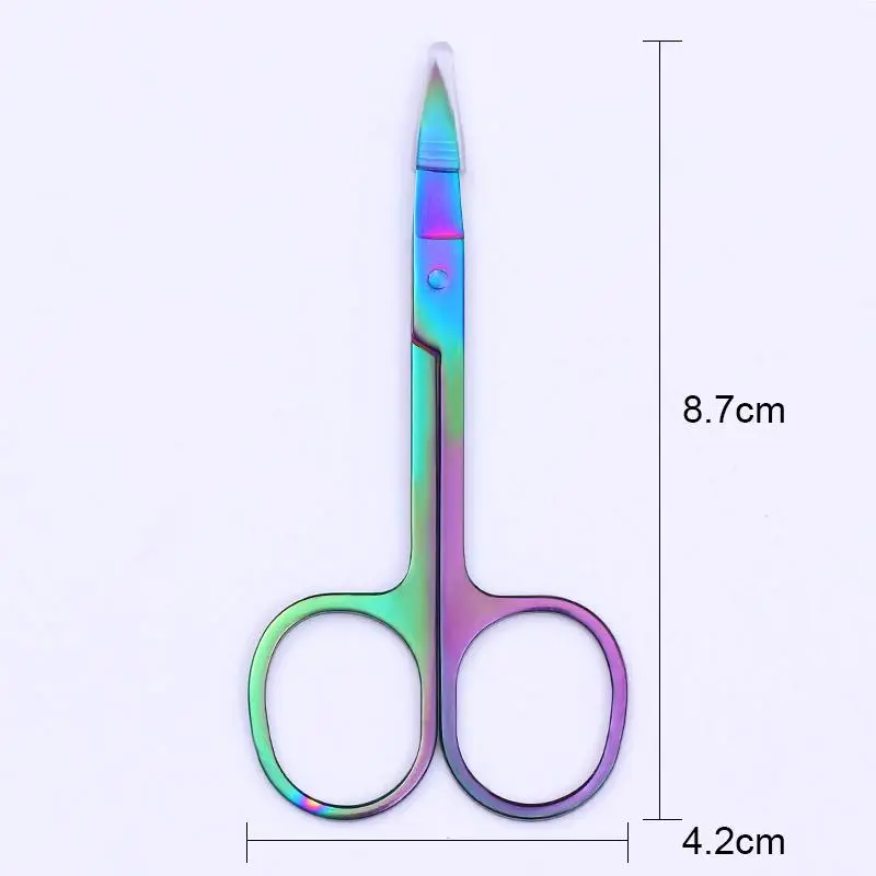 Хамелеон изогнутая головка ножницы для бровей инструмент кутикулы носа ресниц |