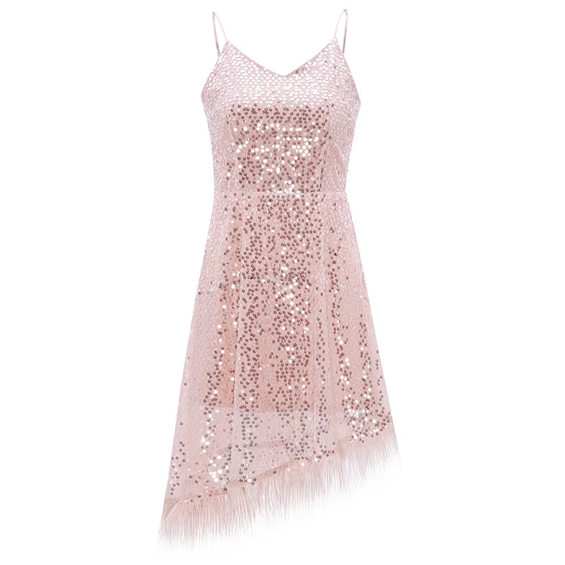 Платье для крещения Daminha маленькая юбка на подтяжках средней длины с блестками