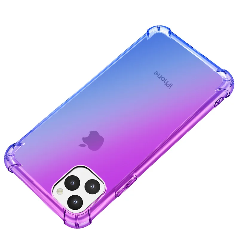 Роскошный противоударный мягкий чехол с градиентом для Apple iPhone 11 Pro XS Max X XR 8 7 6 6S Plus