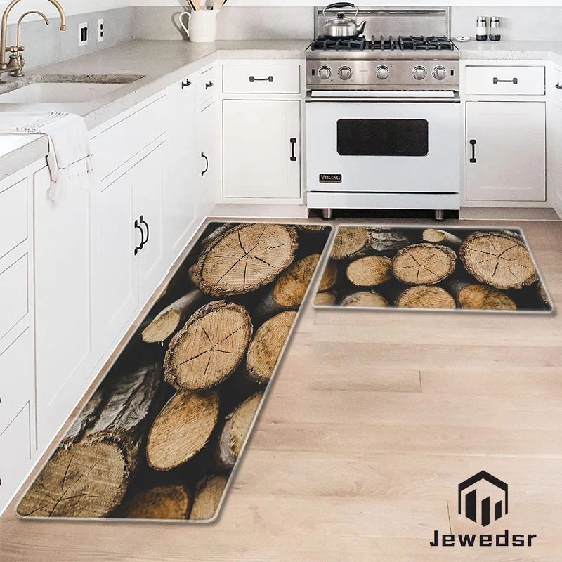 

Wood Board Bedside Doormat Non-slip Mat For Hallway Table Mats Bath Entrance Door Bathroom Kitchen Floor Home Bedroom Carpets