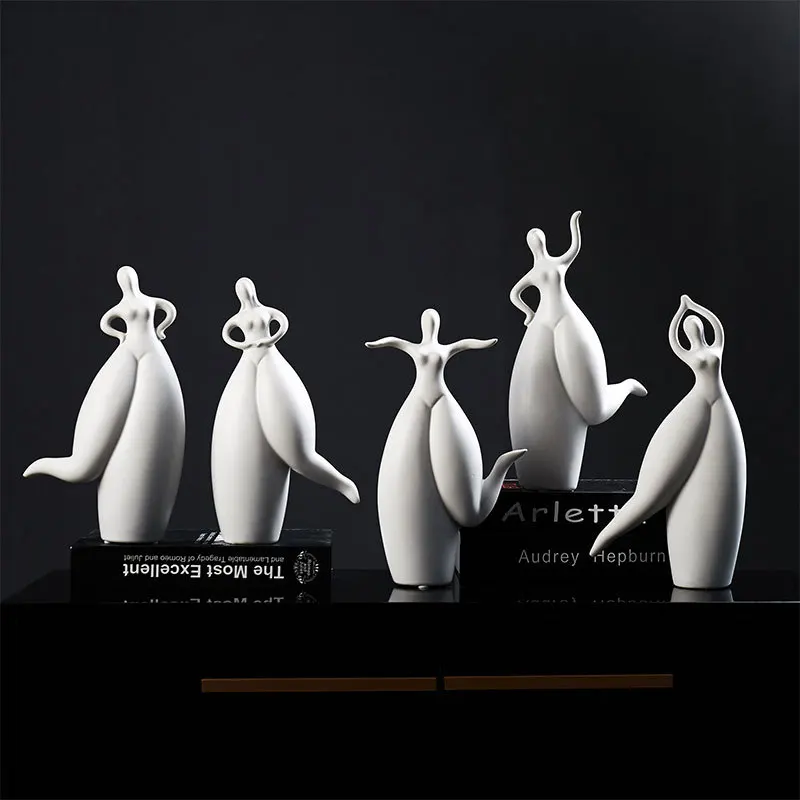 

[HHT] Modern Simple Ceramic Character Sculpture Personality Fat Woman Living Room TV Cabinet Porch Home Decoration Crafts