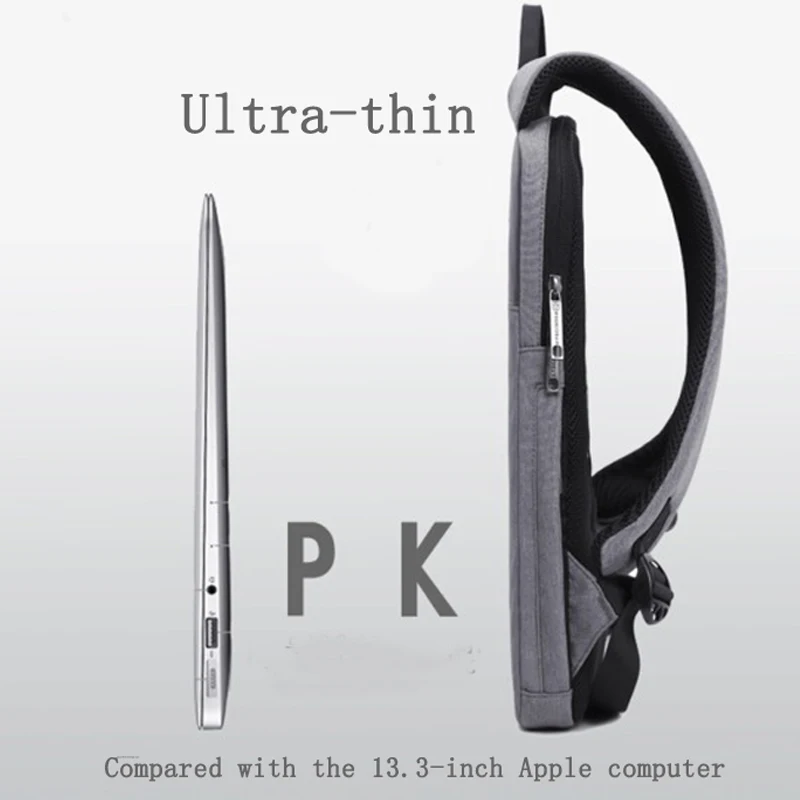 2020 new fashion slim lightweight 14 inch laptop backpack mens ultralight high quality business office work backpack waterproof free global shipping