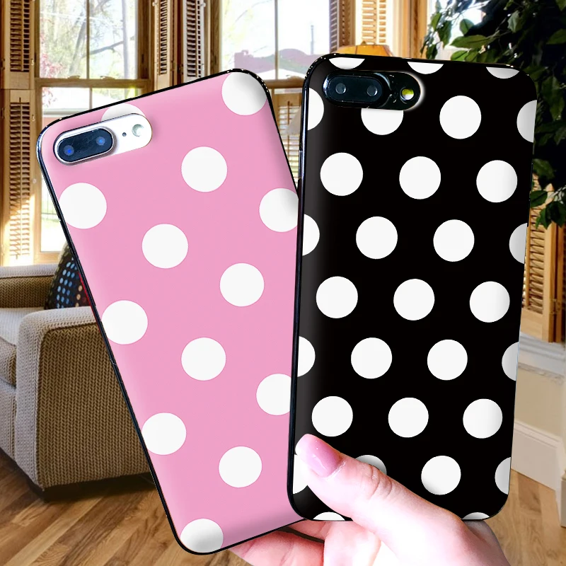 Чехол в горошек для iPhone X XR XS MAX Мягкая силиконовая задняя крышка Apple 8 7 6 S Plus чехол