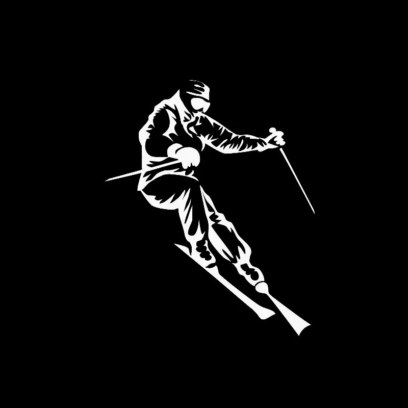 

11*13.4CM Stylish Skiing Car Stickers Cartoon Pattern Vinyl Sticker Car Styling C7-0608