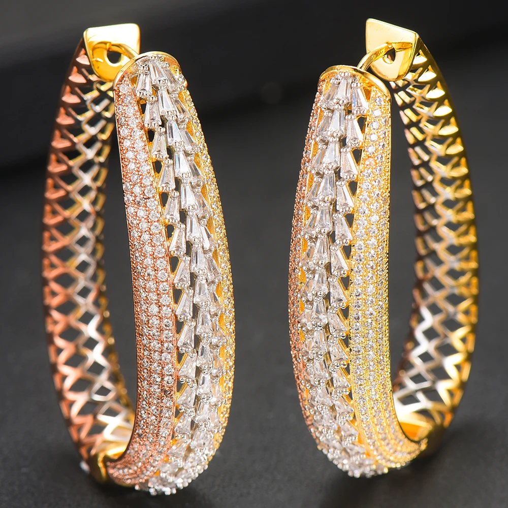 

GODKI Jimbora Luxury Noble Fine Jewelry Hoop Earrings femme 2019 for Women Bride Wedding Actor Model Dancer Show Party Attract