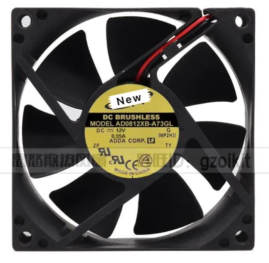 

Original AD0812XB-A73GL 12V 0.55A 8025 8CM 3-wire chassis Cooling fan