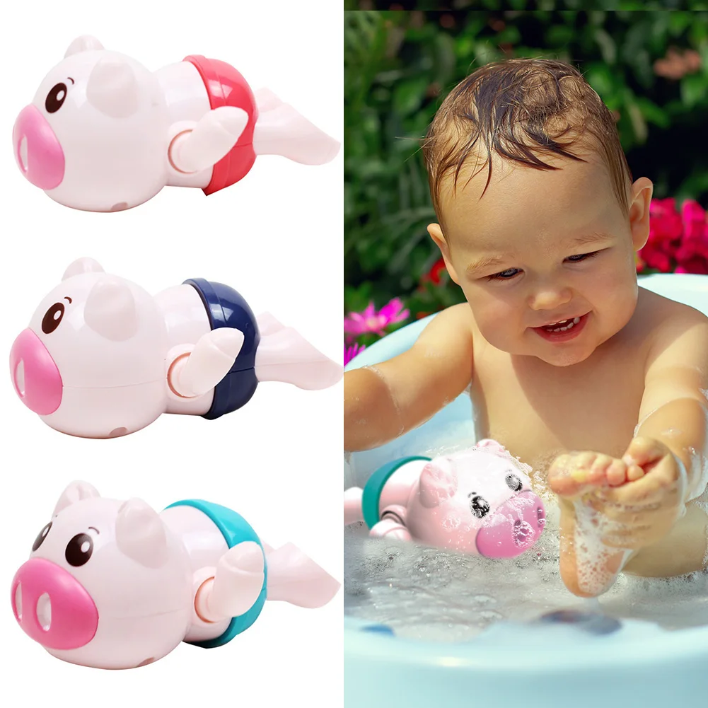 

Parent-child Interactive Shower Water Toy Set Childrens Bathing Shower Cartoon Piggy Winding Clockwork Wound up Classic Toys
