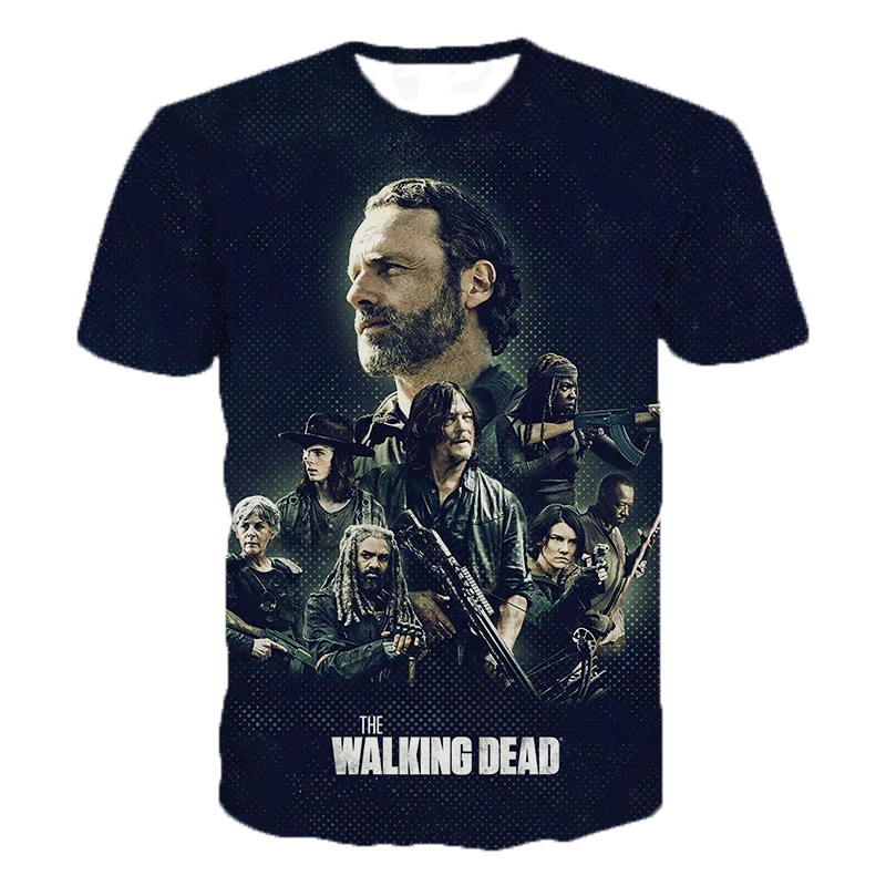 

Hip Hop Streetwear T-shirt 3D printed men's T-shirt Summer fashion casual T-shirt Horror TV series "The Walking Dead" Top Tee