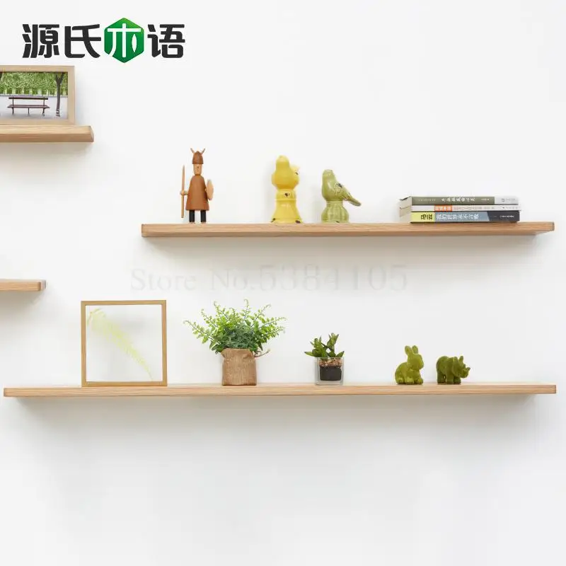 Полностью деревянная настенная полка скандинавский стенд из белого дуба