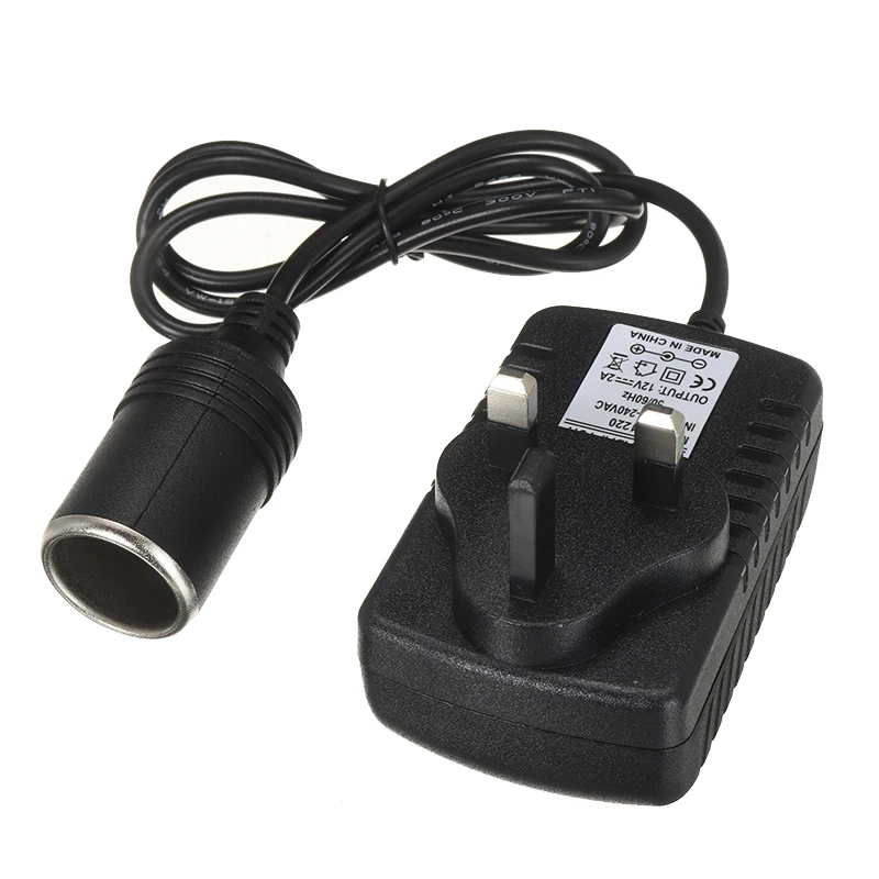 UK Plug Charger Power Adapter Car Cigarette Lighter Socket Converter AC/DC Travel Wall Convertor for | Электроника