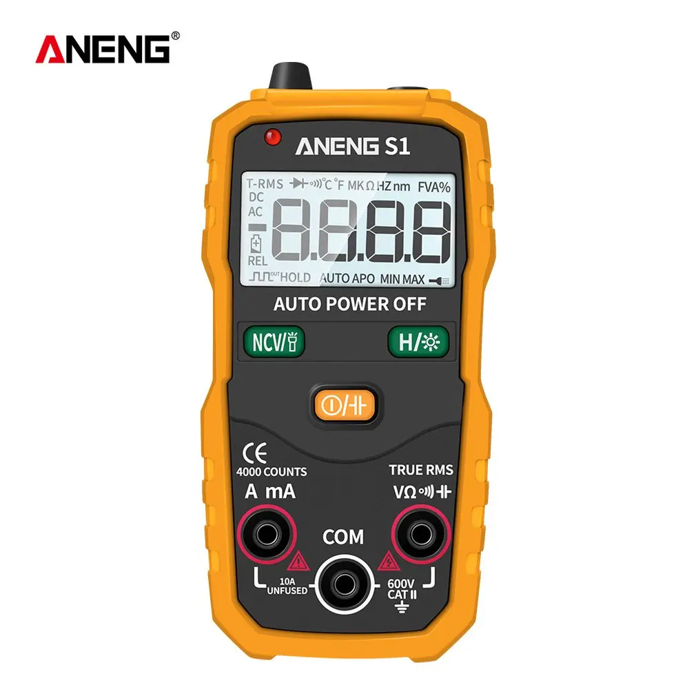 ANENG S1 LCD Digital Multimeter Mini DC/AC Voltage Current Meter Handheld Diode NCV Tester Flashlight Multitester | Инструменты