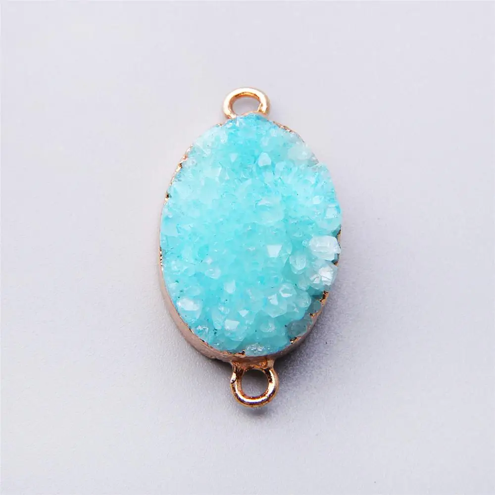 Натуральный белый кулон agates Druzy Slice соединители Позолоченные синие Агаты Drusy подвеска соединитель Подвески ожерелье в поисках розового drusy