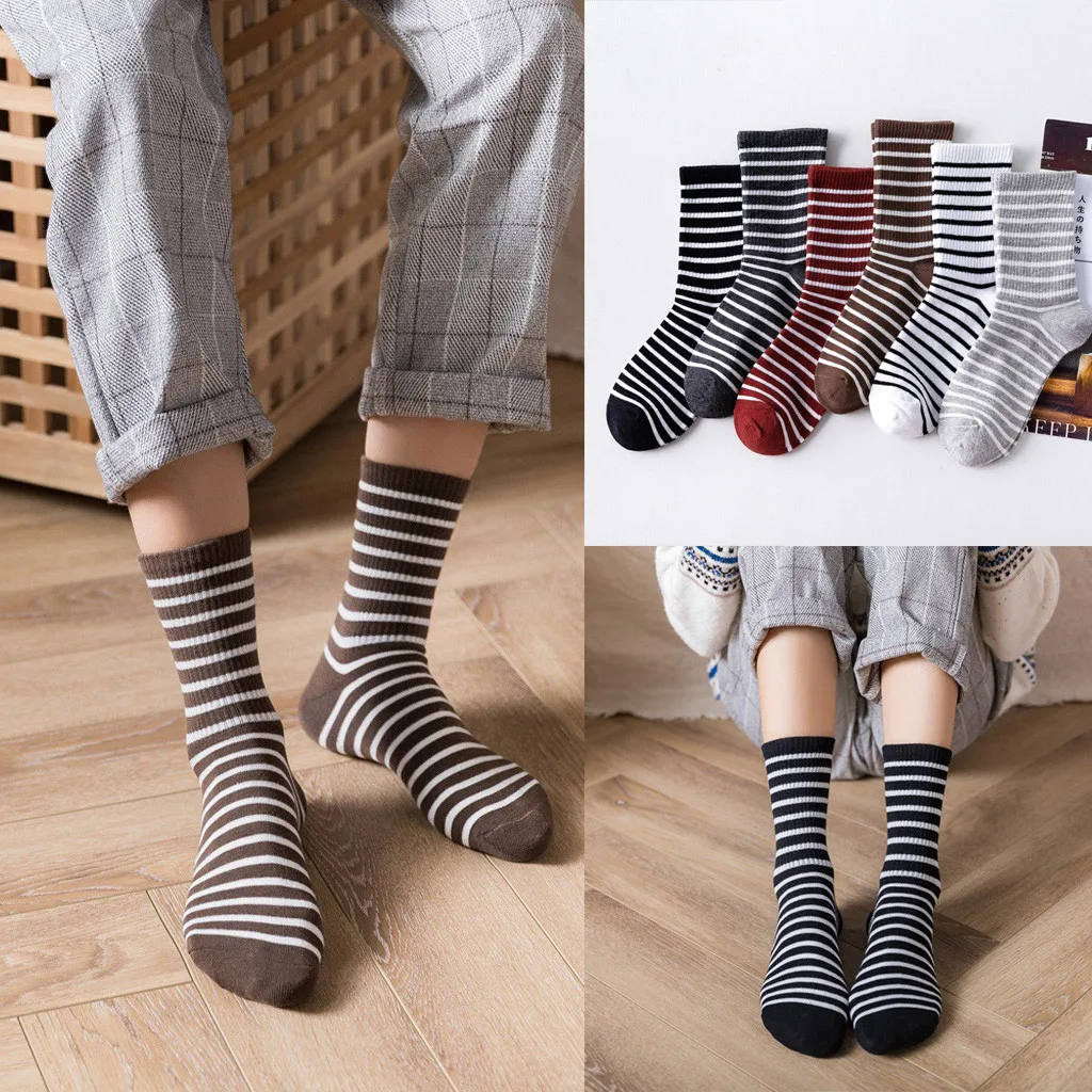 Спортивные носки для велоспорта тенниса женщин и девушек модные в полоску с