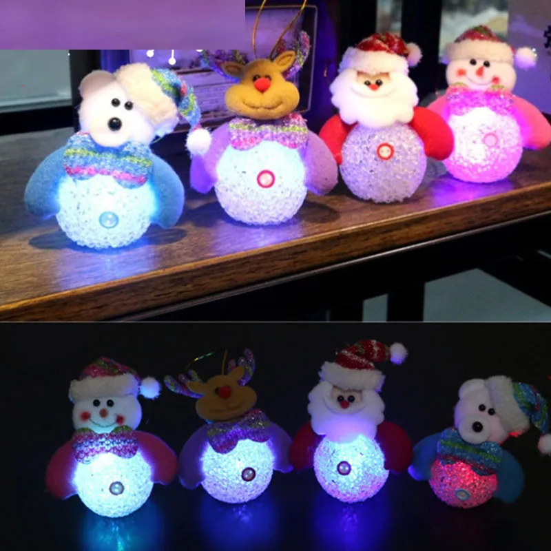 

LED Snowman Christmas Decorate Mood Lamp Night Flashing Xmas Tree Color Changing Hanging Flash Glowing Ornament