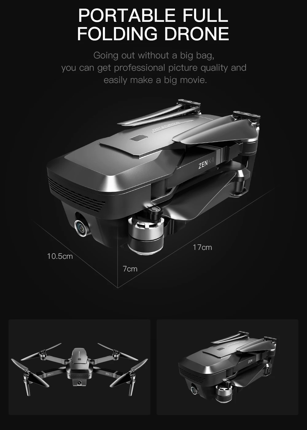 K1 RC Drone GPS with 4K HD Camera Gesture Control 5G Wifi FPV Brushless Flight Time 28mins Foldable Quadcopter Toy For Kids