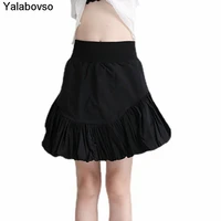 solid color skirts 2021 new elastic high waist bubble cloud short skirt shows thin design gilrs skirts female yalabovso