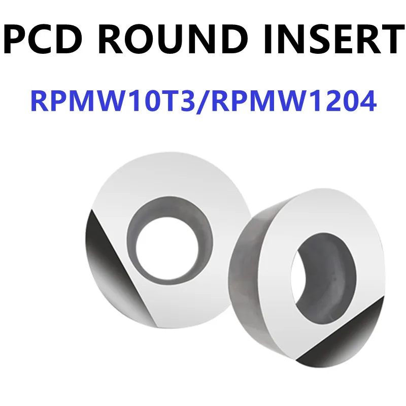 RPMW1204 RPMW10T3 Diamond Round Milling Cutter PCD CNC Insert Aluminum Alloy Brass Lathe Turning Tools