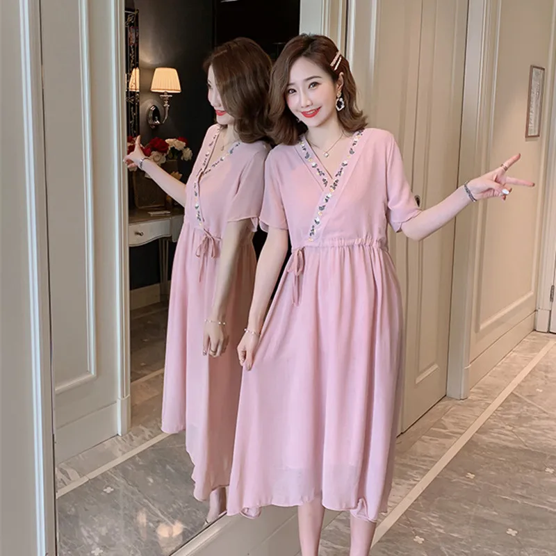 Повседневное платье для беременных этнические платья с вышивкой кормящих женщин