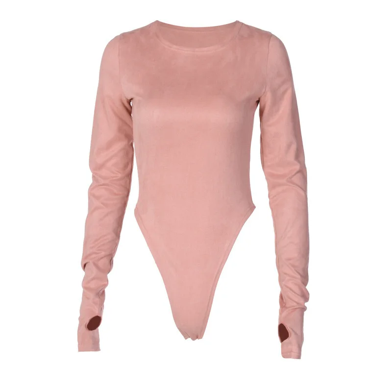 

French Retro Long Sleeve Slim Bodysuit Women 2020 Autumn New Sexy Round Neck Outer Wear Bottoming Top Clothes