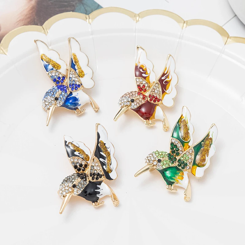 RHao Роскошная разноцветная брошь в виде птиц эмалированная Брошь для женщин