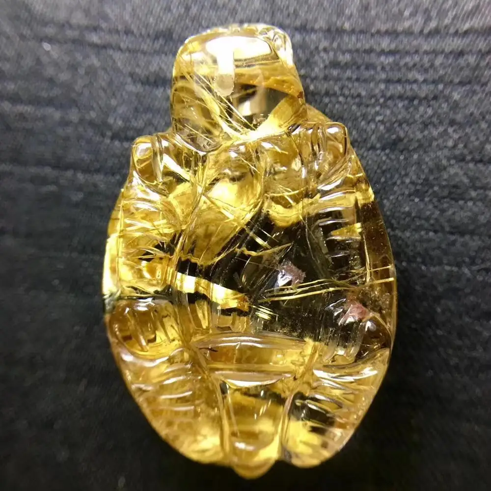 Сертификат натуральный Золотой рутилированный кварцевый титановый кулон