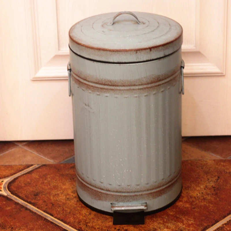 

Kitchen Luxury Trash Can Bedroom Nordic Vintage Trash Bin For Recycling Bins Poubelle De Cuisine Kitchen Accessories BC50TB