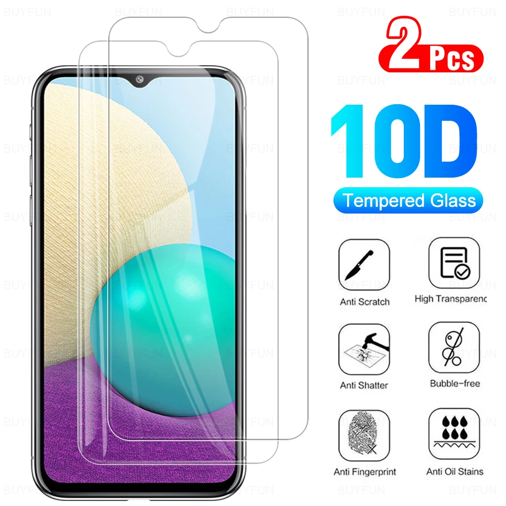 

2 Pcs Tempered Glass For Samsung Galaxy A02 A01 Core A03s 6.5" Front Full Coverage Screen Protector Protective Film SM A022 F G