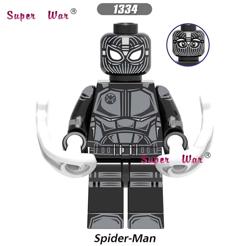 XH1334 Одиночный фильм Marvel Человек-паук Venom вдали от дома Mysterio Марии Хил Ned Liz Hydro Man Spiderman Строительные кубики, детские игрушки - Цвет: XH1334