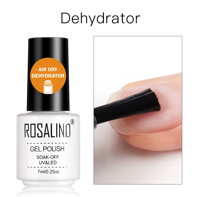 Dehydrator ROSALIND матовый Гель-лак для ногтей, УФ светодиодный, лампа для маникюра, для ногтей, полуперманентный, 7 мл, Гель-лак, Базовое покрытие - Цвет: Dehydrator