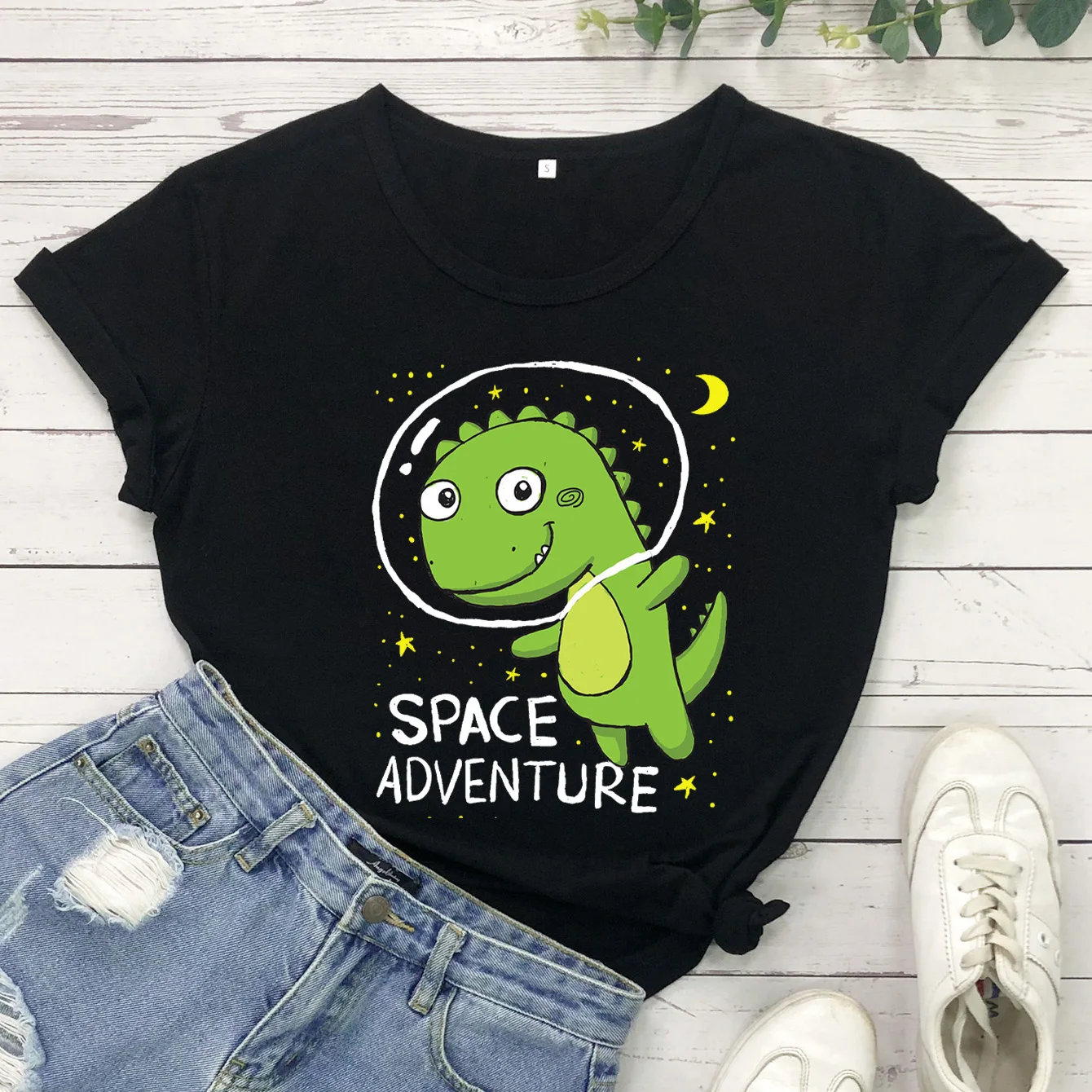 Космические приключения футболка смешные пространство рубашка с динозаврами