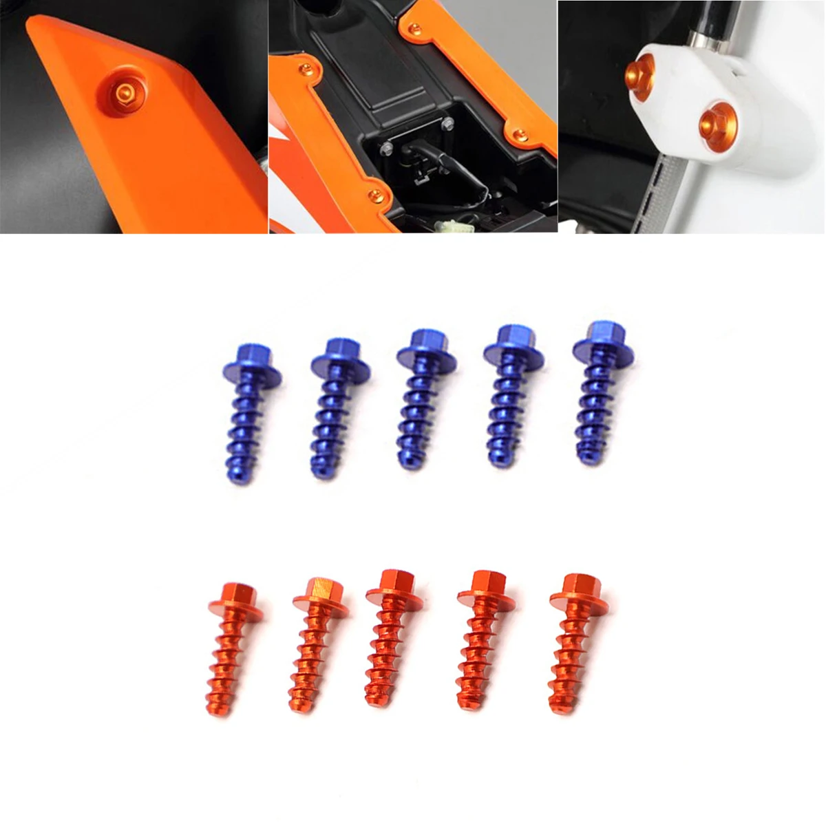 

10PCS Dirt Bikes Self Tapping Plastic Parts Screw Bolt Kit For KTM EXC EXCF XC XCF SX SXF 125 250 300 350 400 450 500 1997-2021